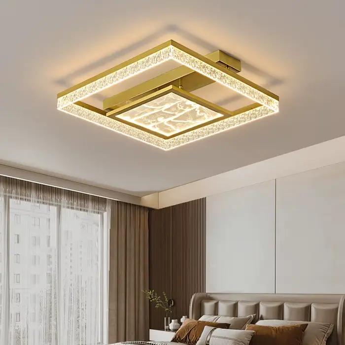 Salon moderne Led lumières carré créatif LED plafonnier chambre plafond suspension lampe intérieure maison salle à manger éclairage