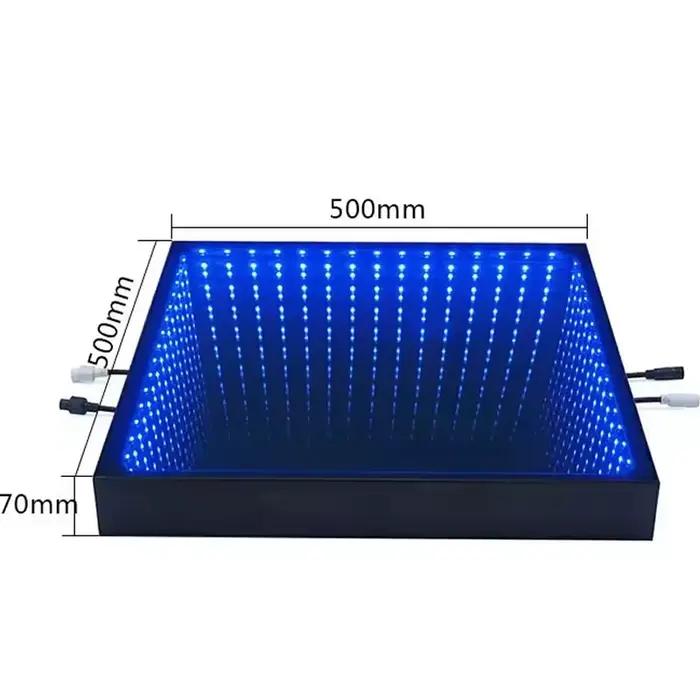 0.5x0.5m scène LED piste de danse lumière 3d miroir Abyss verre trempé LED carrelage