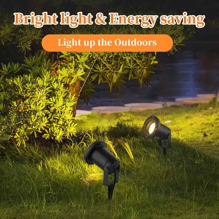 Lampe LED d'extérieure pour pelouse avec ampoule GU10 bleue ou multicolore résistante aux intempéries pour jardin et décorations d'arbres