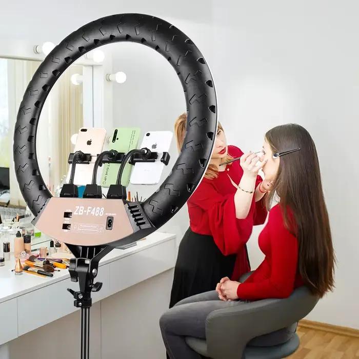 Anneaux lumineux LED 22 pouces, température de couleur 3200-6500K, luminosité 0-100% avec câble d'alimentation de 2M, lampe pour maquillage/prise de vue en Studio Photo
