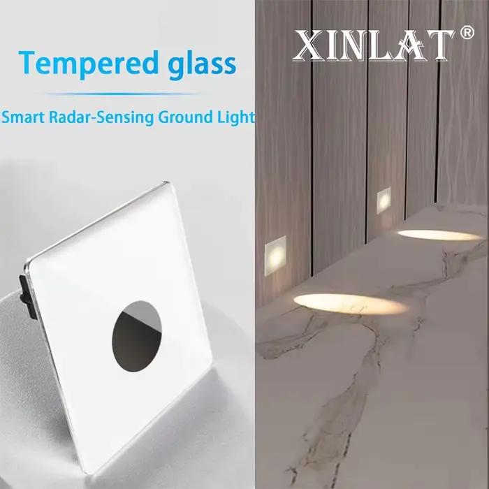 Escalier intégré lumière LED veilleuses en verre intelligent PIR capteur de mouvement chambre applique murale intérieure balcon étape couloir capteur Radar