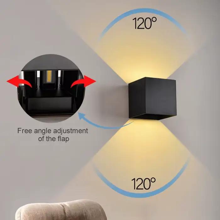 Applique murale LED moderne avec éclairage haut et bas réglable pour intérieur et extérieur occasions spéciales