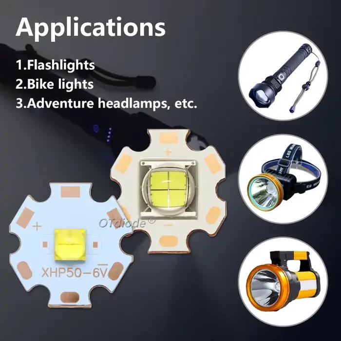 Puce LED COB XLM T6 perles XHP70 XHP90 XHP110 3A6A 9A10A 24A 10W18W24W45W72W DC3-5V DC6-8V DC24V LED pour lampe de poche phare bricolage