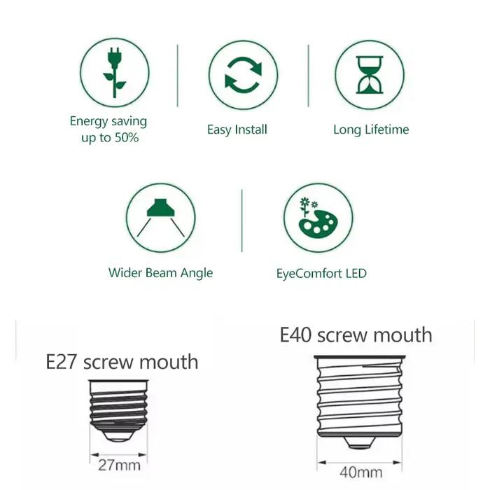 Philips TrueForce Core LED E27 24W 30W 40W 50W E27 ampoule en forme de T 6500k lumière blanche 220V-240V AC LED lumineuse lampes de route d'entrepôt