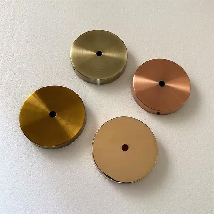 Noir blanc argent Bronze or plaque de plafond applique murale montage bricolage luminaire Base de lampe Vintage suspension 8/10 cm Base de disque