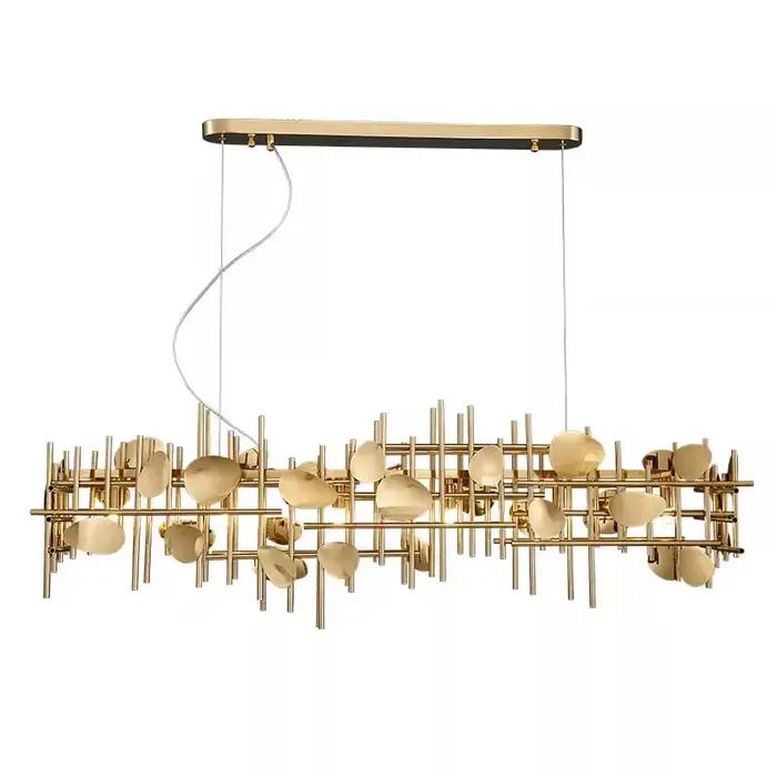 Lustre G9 LED Art Déco en chrome doré, design 2026, suspension luminaire pour salle à manger, îlot de cuisine
