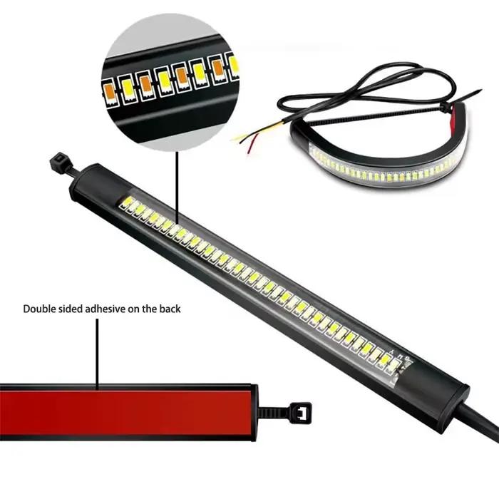 Clignotant LED pour moto, bande lumineuse DRL, ambre, blanc, anneau de fourche, clignotant de course, 1 pièce, 2 pièces, 4 pièces
