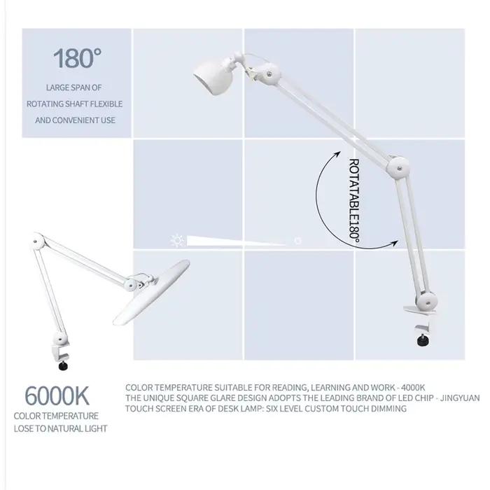 Lampe de bureau LED 24W avec palourde 19 pouces