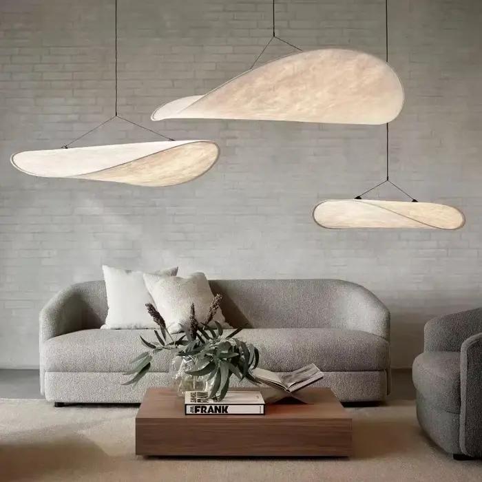 Lustre LED en soie nordique