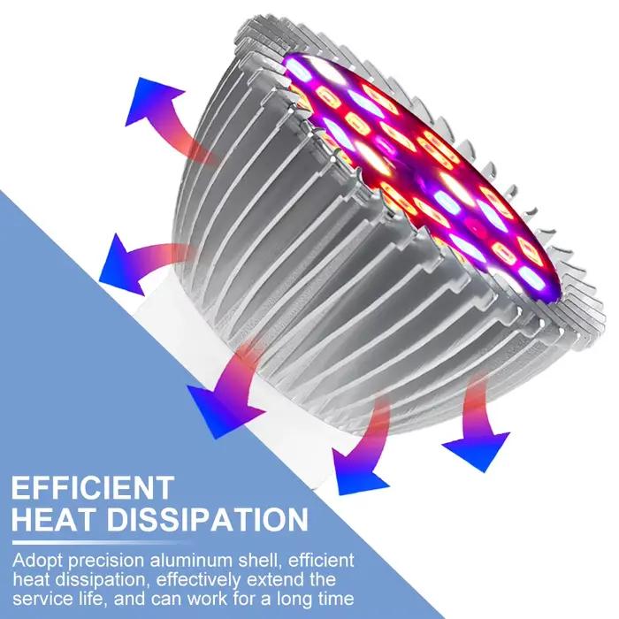 Lampe LED à spectre complet pour plantes, lampe E27 pour culture hydroponique intérieure, ampoule de croissance LED 18W 28W 30W 50W 80W 100W