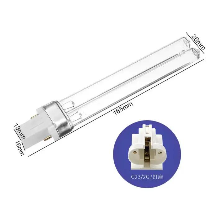 Lampe ultraviolette UV-9W 5W 7W 11W, 2 pièces, UVC 254nm, désinfection de l'eau et de l'air, stérilisateur de Purification, Tube en forme de H 9W pour germicide