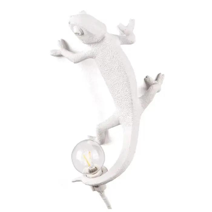 Lampe murale Lézard, style nordique, LED, en résine, animal caméléon, veilleuse, lampe de chevet, décoration de salon, éclairage, luminaire