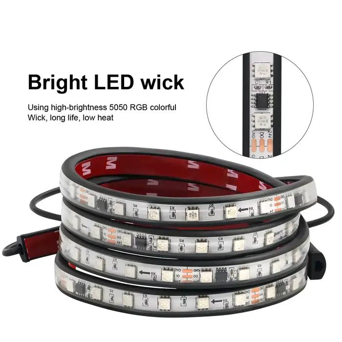 DRL-Bande lumineuse LED pour camion, néon RVB, banderole flexible, barre d'ambiance déconnectée, escales extérieures, lampe avec télécommande, 24V