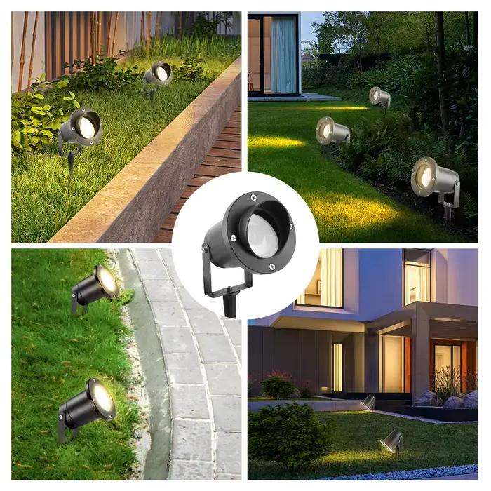 Lampe LED d'extérieure pour pelouse avec ampoule GU10 bleue ou multicolore résistante aux intempéries pour jardin et décorations d'arbres