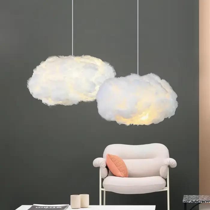 Plafonnier LED suspendu en forme de nuage flottant, design moderne, éclairage d'intérieur, luminaire décoratif de plafond, idéal pour un salon, une salle à manger, une cuisine, un bar ou un club