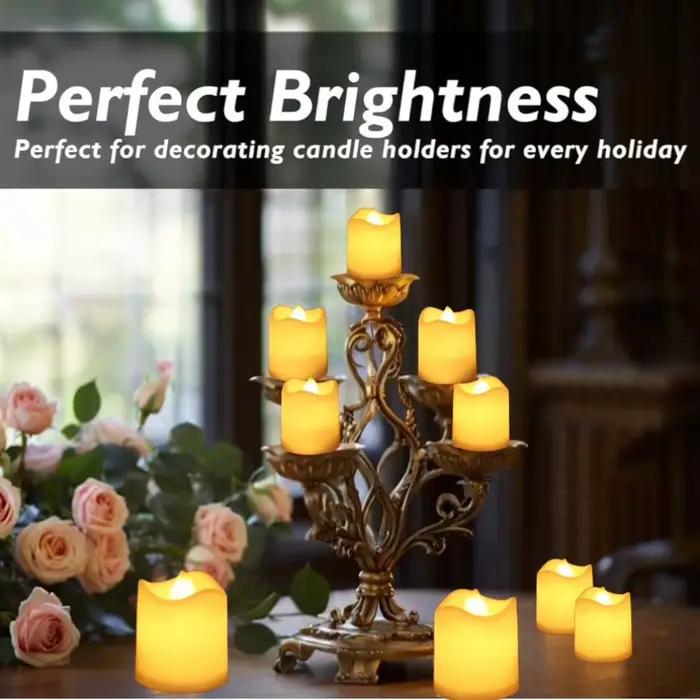 24/48 pièces sans flamme LED bougies alimenté par batterie souhaitant créatif lampe à thé blanc chaud Halloween mariage décoration de noël