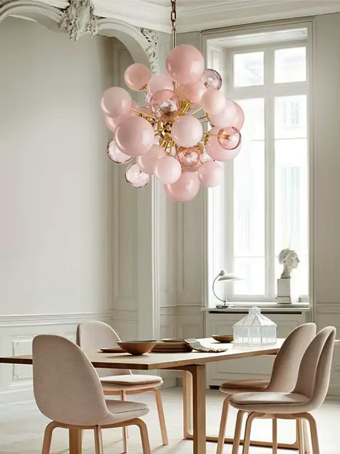 Bolles roses Blast Art lustre en verre Design moderne luminaire LED Design européen Villa Foyer salon plafond déco
