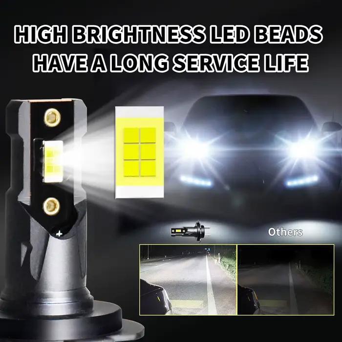 Ampoules halogènes Ultra puissantes 1:1 vers phares LED H7 6000K 12V, Plug and Play pour phares de voiture, 2 pièces
