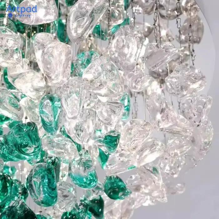 Plafonnier en cristal vert moderne pour salon chambre hôtel décor à la maison
