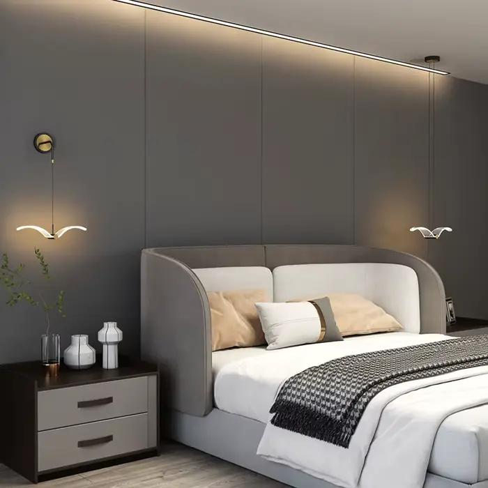 Nouvelles appliques murales LED en forme de mouette, design nordique moderne et créatif, lampe murale suspendue pour chambre à coucher, chevet, salon, couloir, allée
