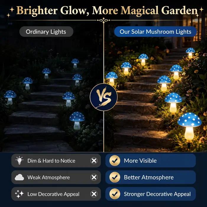 Lampes solaires en forme de champignon 10/20 LED pour la décoration extérieure du jardin