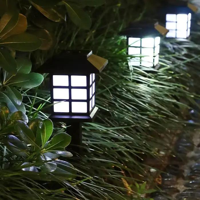 Paquet de 2 lumières solaires de voie lampe solaire extérieure éclairage paysager étanche pour jardin cour Patio passerelle allée Camping décor