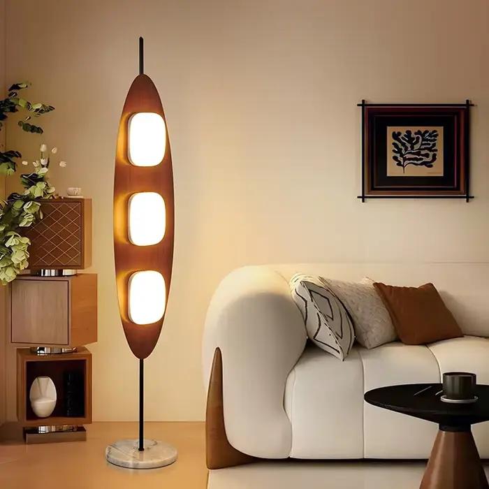 Lampadaire LED moderne en fausse bois, promotionnel, salon, salle d'étude, lecture, lumière ambiante, lumière décorative intérie