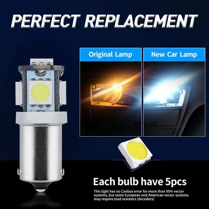 Lampes à LED BA9S T10 T4W pour voiture, éclairage intérieur automatique, lampe de lecture de carte breton, ampoules à coin latéral, 12V, 24V, 5050, 5SMD, 20 pièces