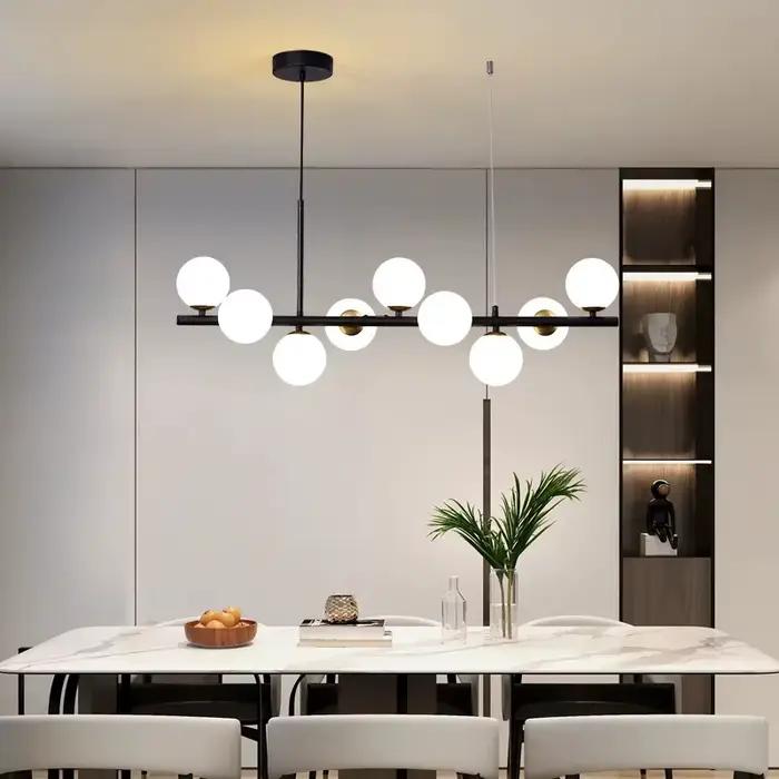 Lustre de plafond boule de verre moderne pour Table à manger salon cuisine île suspension lampe décor à la maison luminaire intérieur