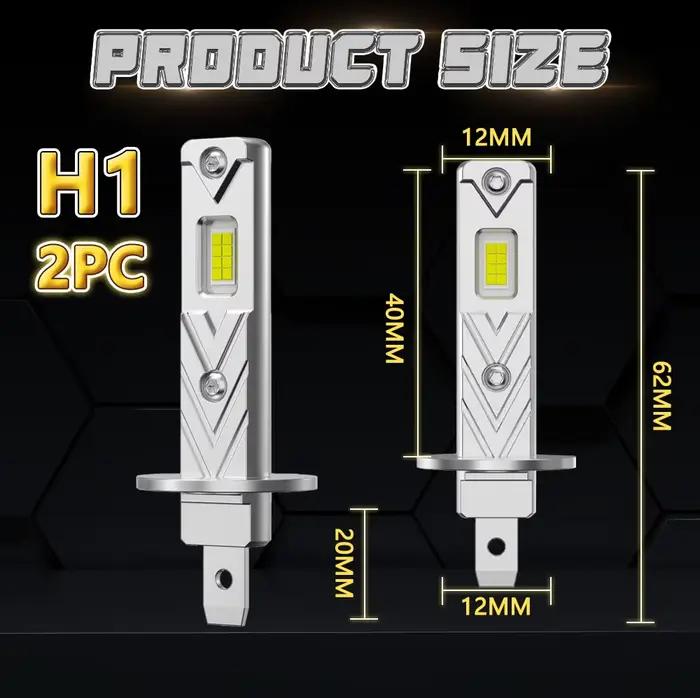 Ampoules de phares LED H1 H4 H7 CANBUS, mini-lampes 1:1 9084 CSP, feux antibrouillard sans fil, LED de voiture sans ventilateur, Plug & Play 6000K 12V