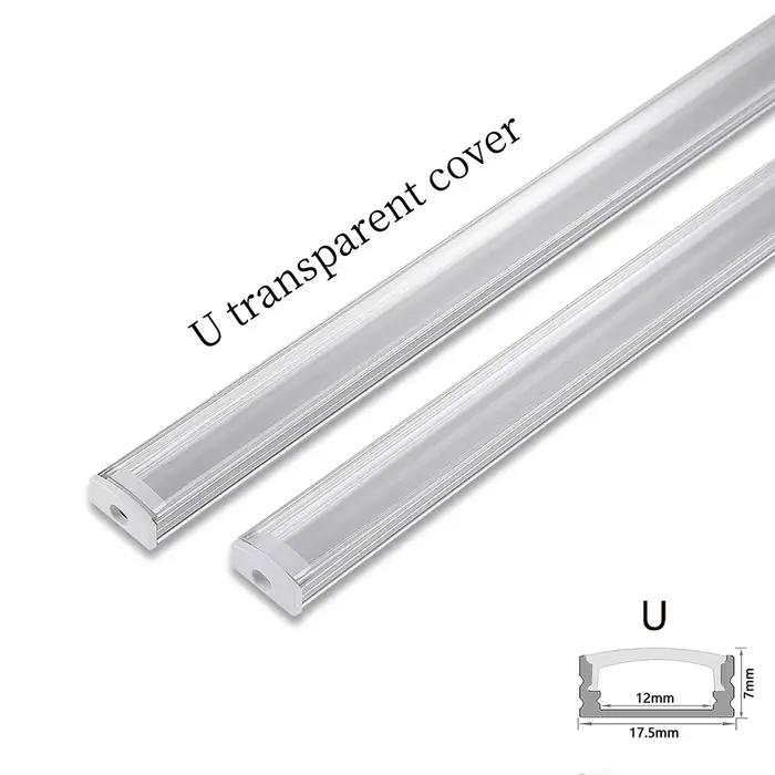 Profilé en aluminium LED, 2 à 30 pièces/paquet, 0.5 m/pièce en forme de U/V, adapté aux matériaux de décoration de canal de boîtier de bande lumineuse LED de 8 à 12mm