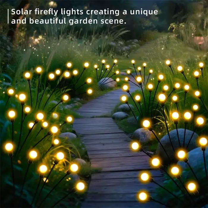 Lampes solaires LED d'extérieur en forme de lucioles, décoratives pour allées de jardin, lampes à piquet pour pelouse, cour, patio, balcon