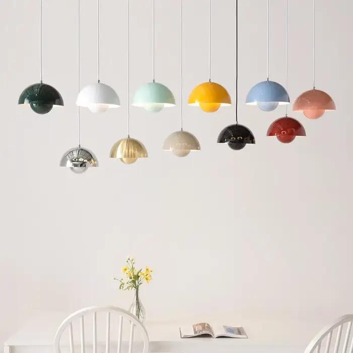 23 cm lustre créatif chambre étude Restaurant lampes suspendues lampe décorative multicolore en option moderne bourgeon éclairage intérieur