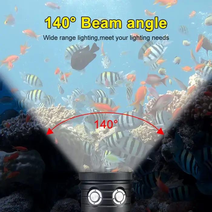 Lampe de poche de plongée professionnelle LED 18000LM COB torche tactique IPX8 étanche éblouissante caméra vidéo lumière blanc bleu rouge lumière de remplissage