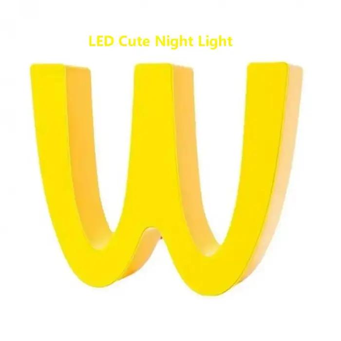Lampe de nuit créative LED en forme de dessin animé, décoration de bureau, lampe de chevet mignonne pour chambre à coucher, lampe de table rechargeable M/W Hamburger pour enfants