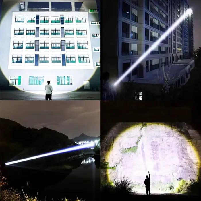Lampe de poche LED Ultra puissante 600W, torche Super lumineuse, lampe rechargeable, lanterne tactique, longue durée de vie de la batterie, lampe de Camping