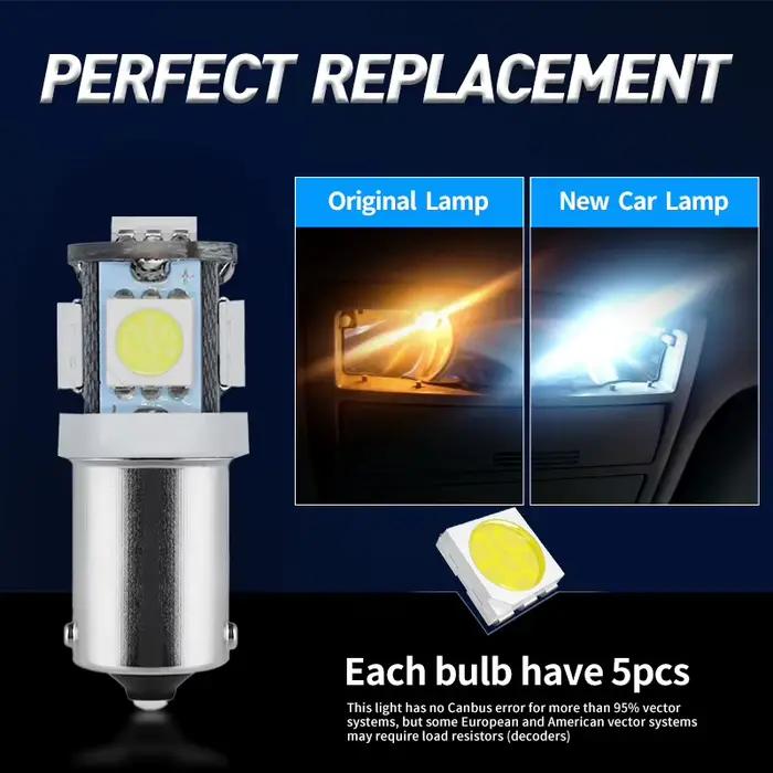 Lampes de signalisation de voiture à LED BA9S, éclairage intérieur automatique, lampe de lecture de carte breton, ampoules à coin latéral, 12V, 24V, 5050, 5SMD, 10 pièces