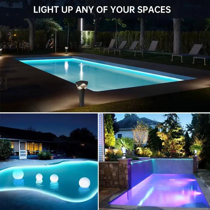 Bande Lumineuse LED Étanche IP68 Ruban Adhésif Flexible Sous-marin Extérieur Piscine 24V SMD2835 120 Diodes Couleur Émission Blanche Naturelle Bleu Jaune Rouge Rose Vert Occasions Spéciales