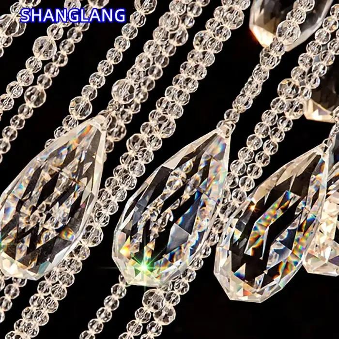 Luminaire de Suspension Led moderne Double spirale cristal plafond Lustre escalier