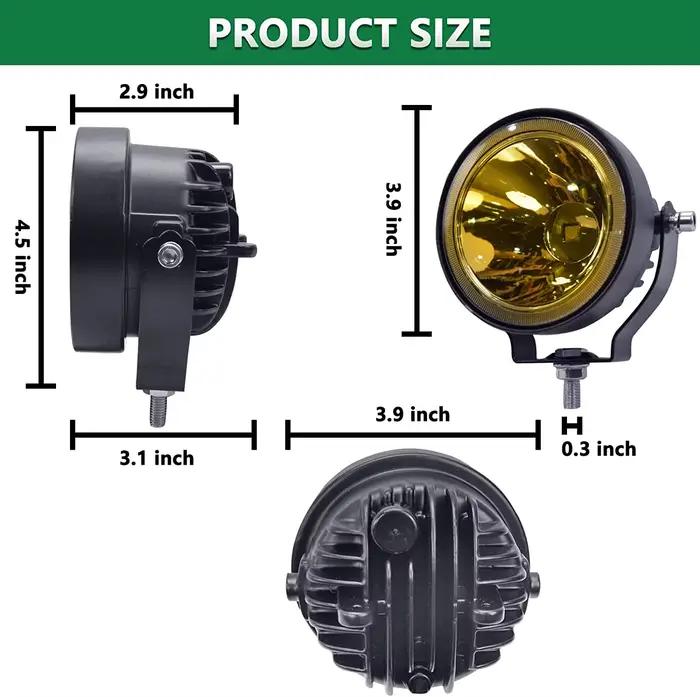 Lampe de travail LED pour voiture tout-terrain, lampe antibrouillard, lampe de course Spot, Barra, jaune ambre et blanc, bateau et camion, RL, 514-up, 4 pouces, 12V, 24V