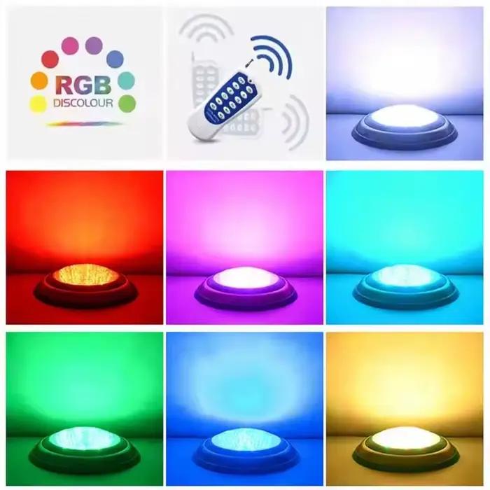 Lampe LED pour piscine, AC12V, en acier inoxydable, IP68, 9W, 12W, 18W, 24W, 36W, télécommande sous-marine, lampes RGB, bleu/blanc chaud/blanc