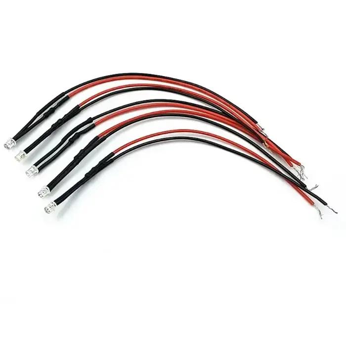 220V,110V,48V,36V,24V,12V,9V,6V5V,3V 3mm pré-câblé dessus plat grand Angle LED Ultra lumineuses Diodes électroluminescentes ampoule pour bricolage