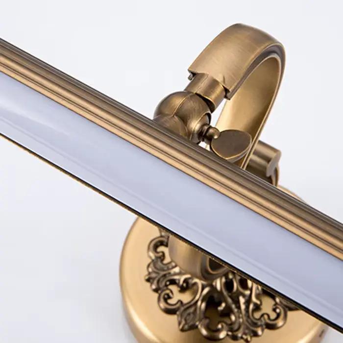 Lampe miroir Led en Bronze marron, 8W, 51cm, Antique, dorée, Europe, chambre à coucher, salle de bains, applique murale, armoire cosmétique, éclairage de peinture