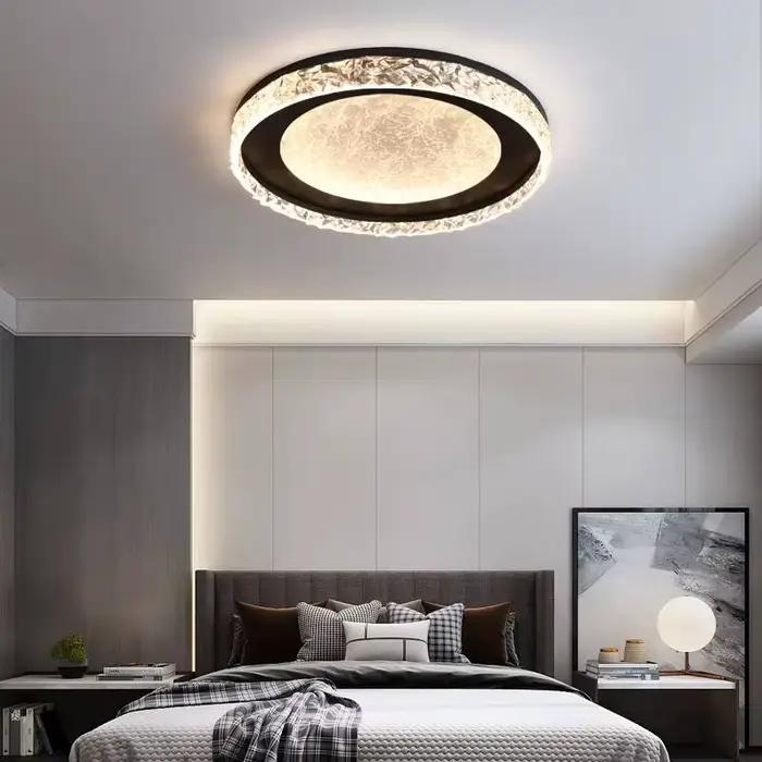 Plafonnier circulaire de luxe moderne, Protection des yeux, personnalité créative, conception de brume de nuage, plafonnier de chambre à coucher, luminaire haut de gamme