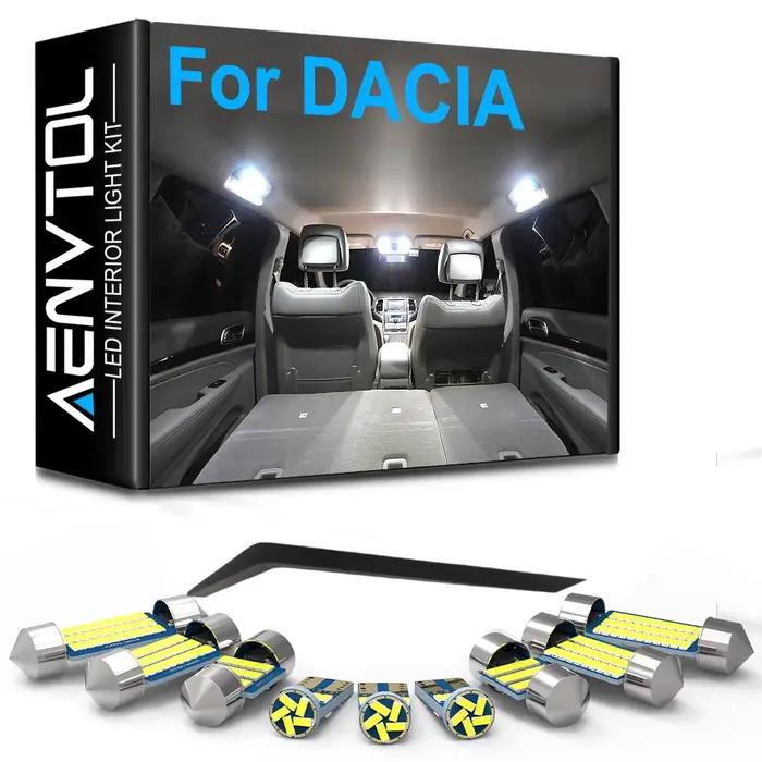 Lampes LED intérieures Canbus pour DACIA Duster, Dokker, Logan U90 K90 F90 L90 152, Lodgy, Sandero. Lampe de lecture de pavillon, kit d'éclairage pour carte, plafonnier et coffre. Ampoule de plafonnie