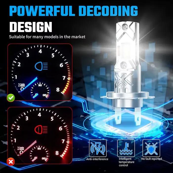 Ampoule LED H7 H1 pour phare de voiture, 800000LM, 600W, CANBUS, mini lampe sans fil, projecteurs automatiques, feux antibrouillard, 6000K, blanc, 12V 24V, Plug&Play