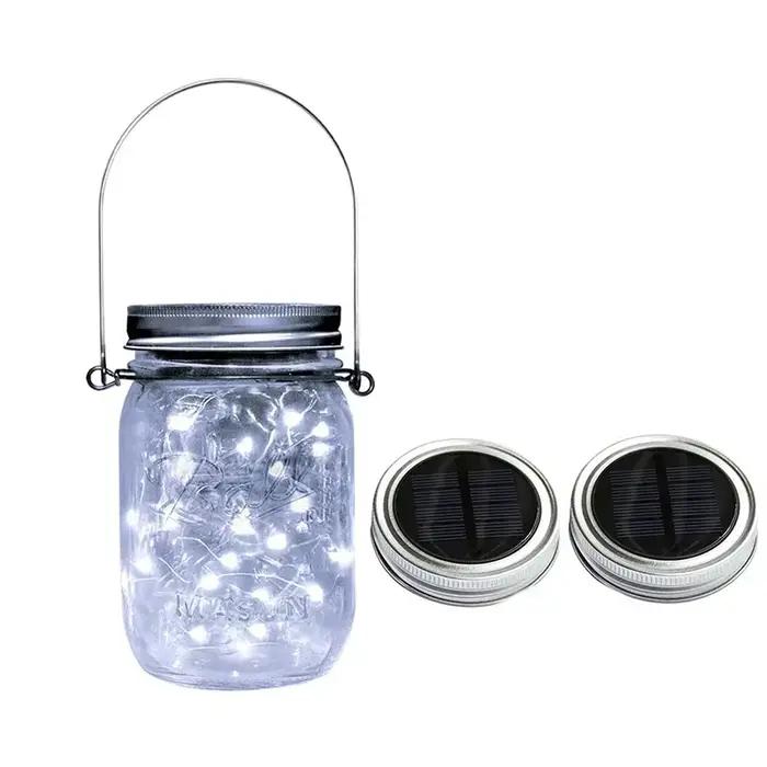 Lumière féerique décorative solaire, contrôle de la lumière étanche pour l'extérieur, verre à énergie solaire, couvercle de lumière décorative, accessoires, perle de lampe solaire