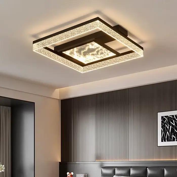 Salon moderne Led lumières carré créatif LED plafonnier chambre plafond suspension lampe intérieure maison salle à manger éclairage