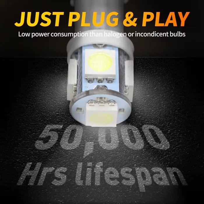 Lampes de signalisation de voiture à LED BA9S, éclairage intérieur automatique, lampe de lecture de carte breton, ampoules à coin latéral, 12V, 24V, 5050, 5SMD, 10 pièces