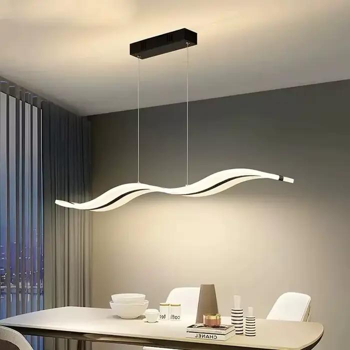 Lampe à pendentif LED moderne lustre à bande minimaliste pour salon salle à manger cuisine île décor à la maison luminaire suspendu